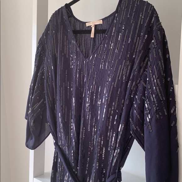 Halston Heritage Navy Kimono Cocktail Dress - Picture 4 of 7
